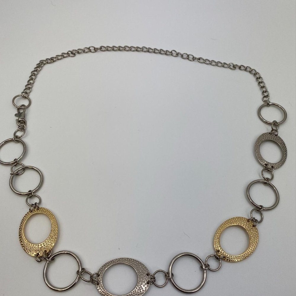 GOLD AND SILVER METAL ADJUSTABLE BELT